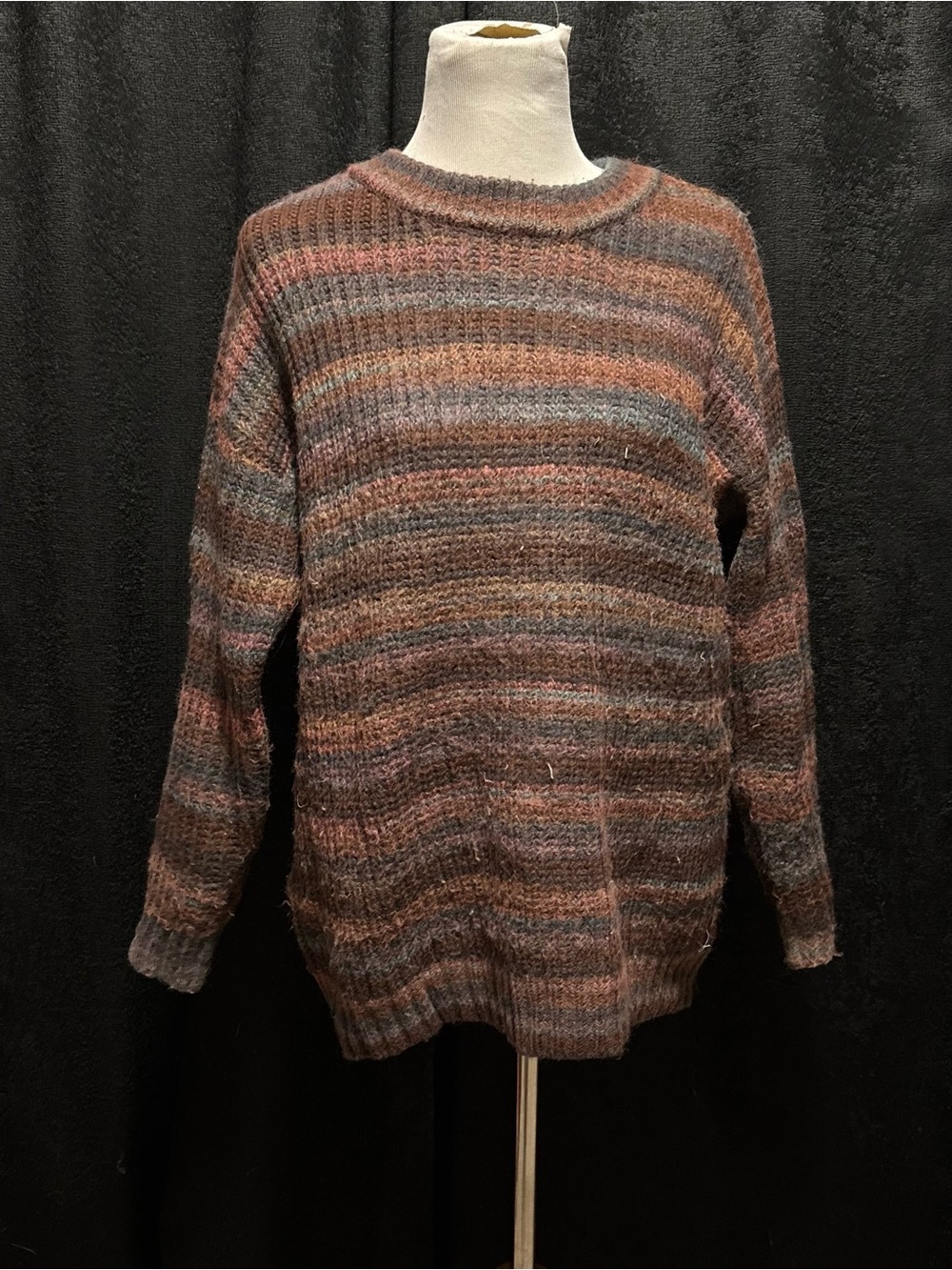 a.n.a A New Approach Striped Knit Crewneck Sweater Medium